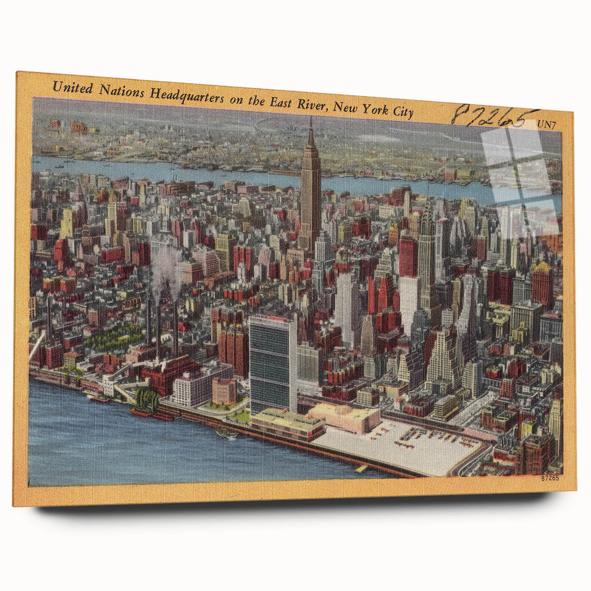 New York City Skyline Poster – Vintage Aerial Travel Art