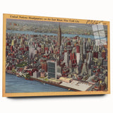 New York City Skyline Poster – Vintage Aerial Travel Art