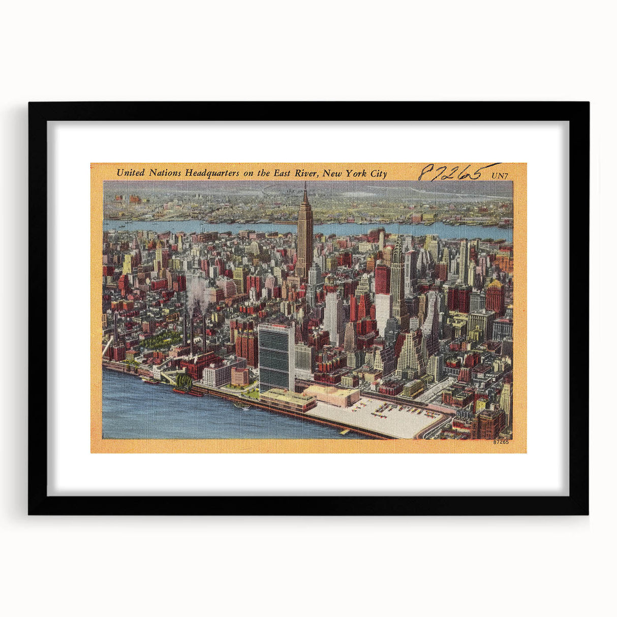 New York City Skyline Poster – Vintage Aerial Travel Art