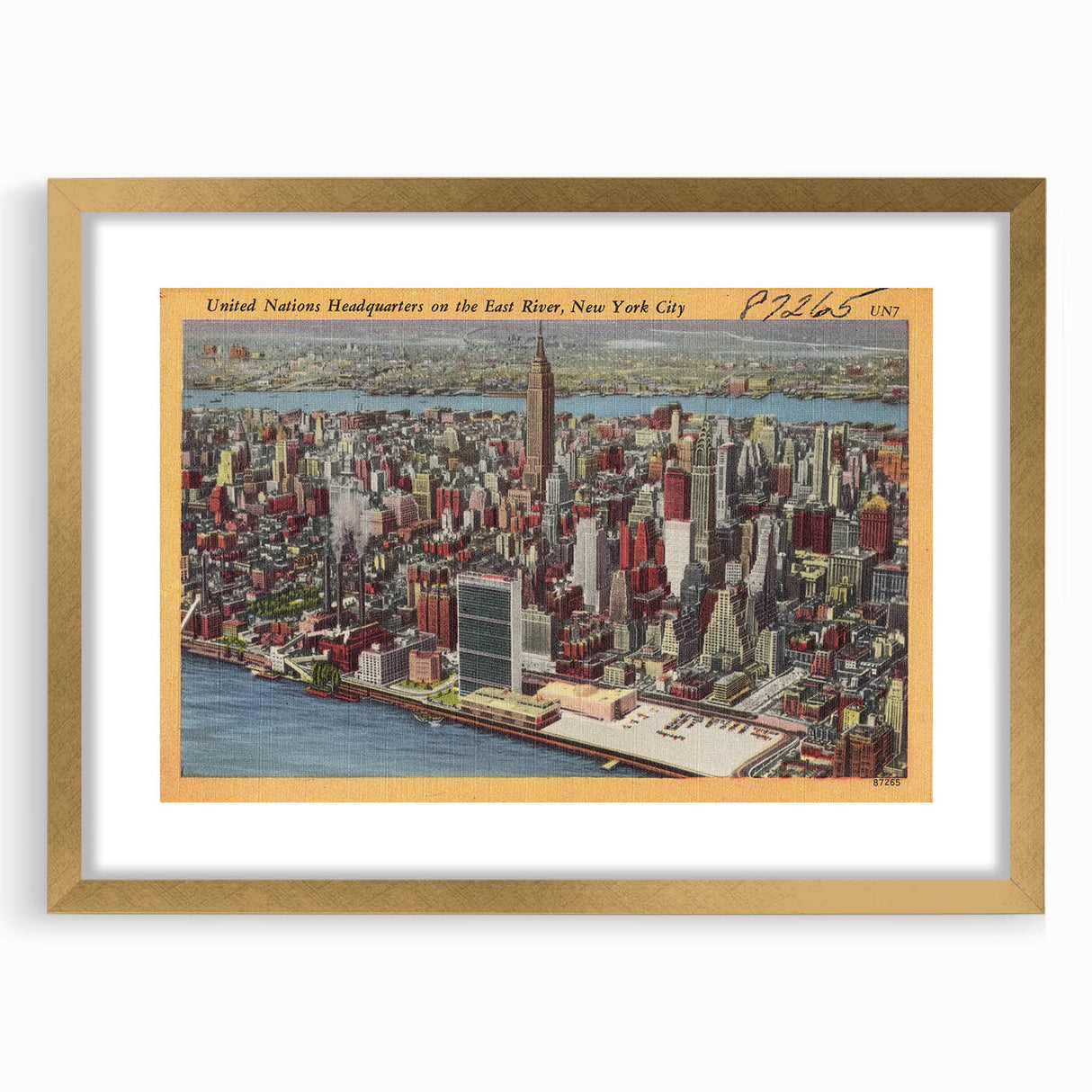 New York City Skyline Poster – Vintage Aerial Travel Art