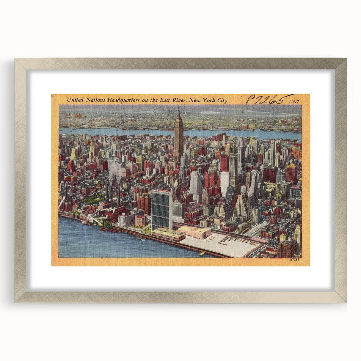 New York City Skyline Poster – Vintage Aerial Travel Art