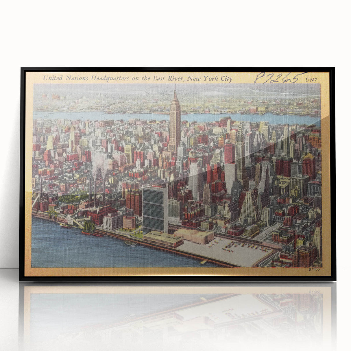 New York City Skyline Poster – Vintage Aerial Travel Art
