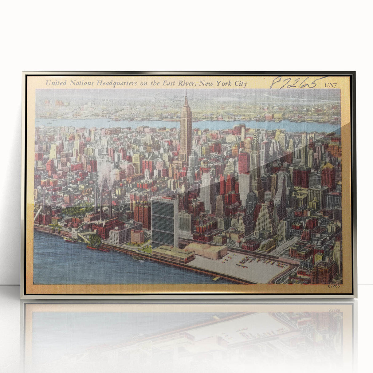 New York City Skyline Poster – Vintage Aerial Travel Art