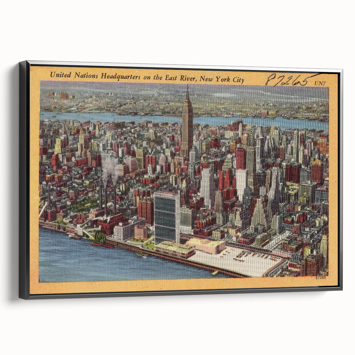 New York City Skyline Poster – Vintage Aerial Travel Art