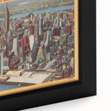 New York City Skyline Poster – Vintage Aerial Travel Art