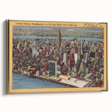 New York City Skyline Poster – Vintage Aerial Travel Art
