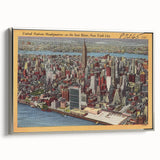 New York City Skyline Poster – Vintage Aerial Travel Art