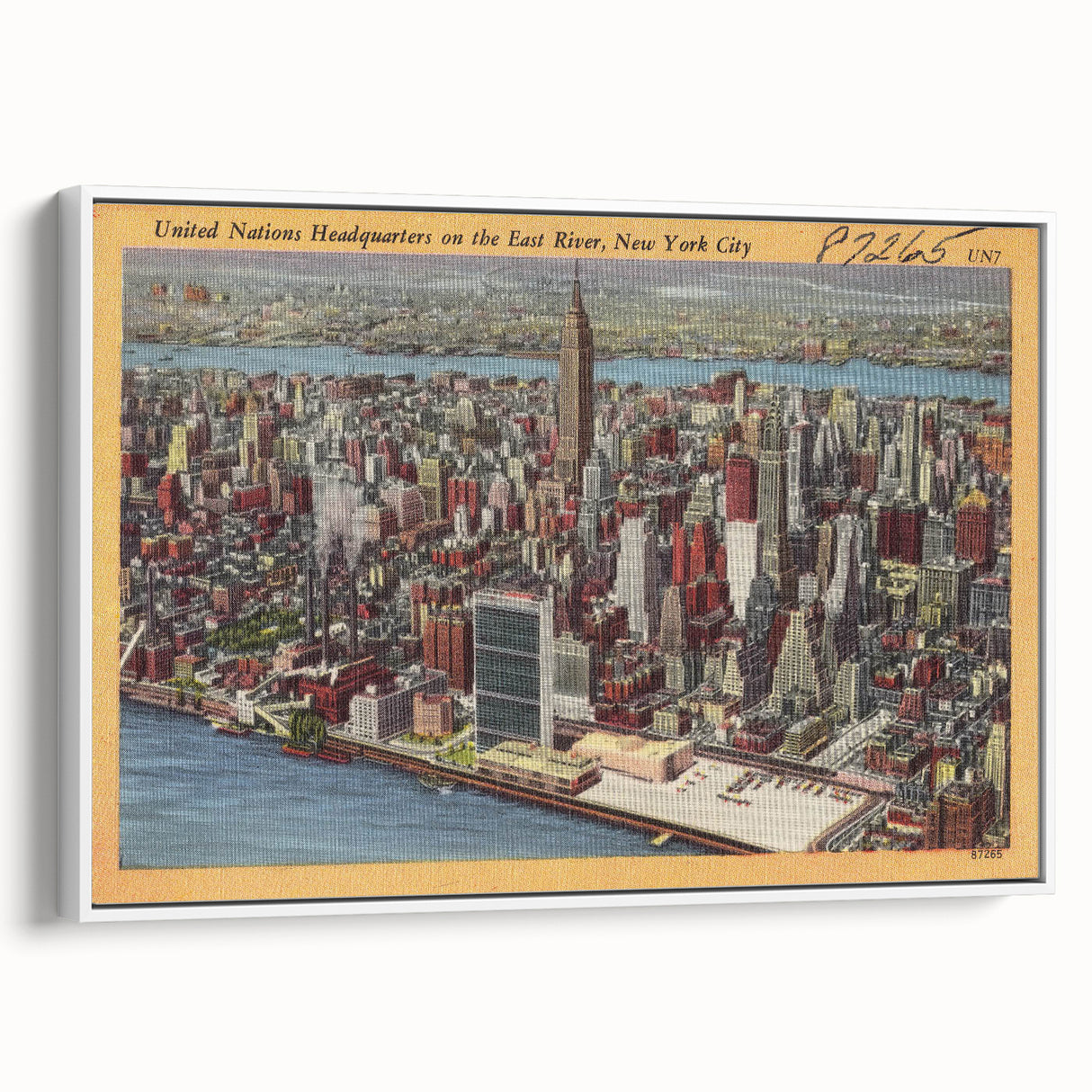 New York City Skyline Poster – Vintage Aerial Travel Art