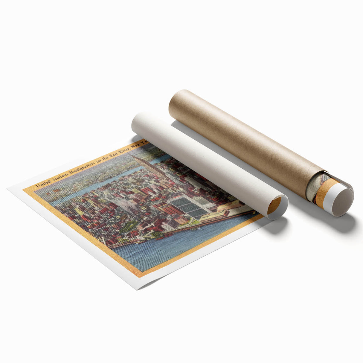 New York City Skyline Poster – Vintage Aerial Travel Art