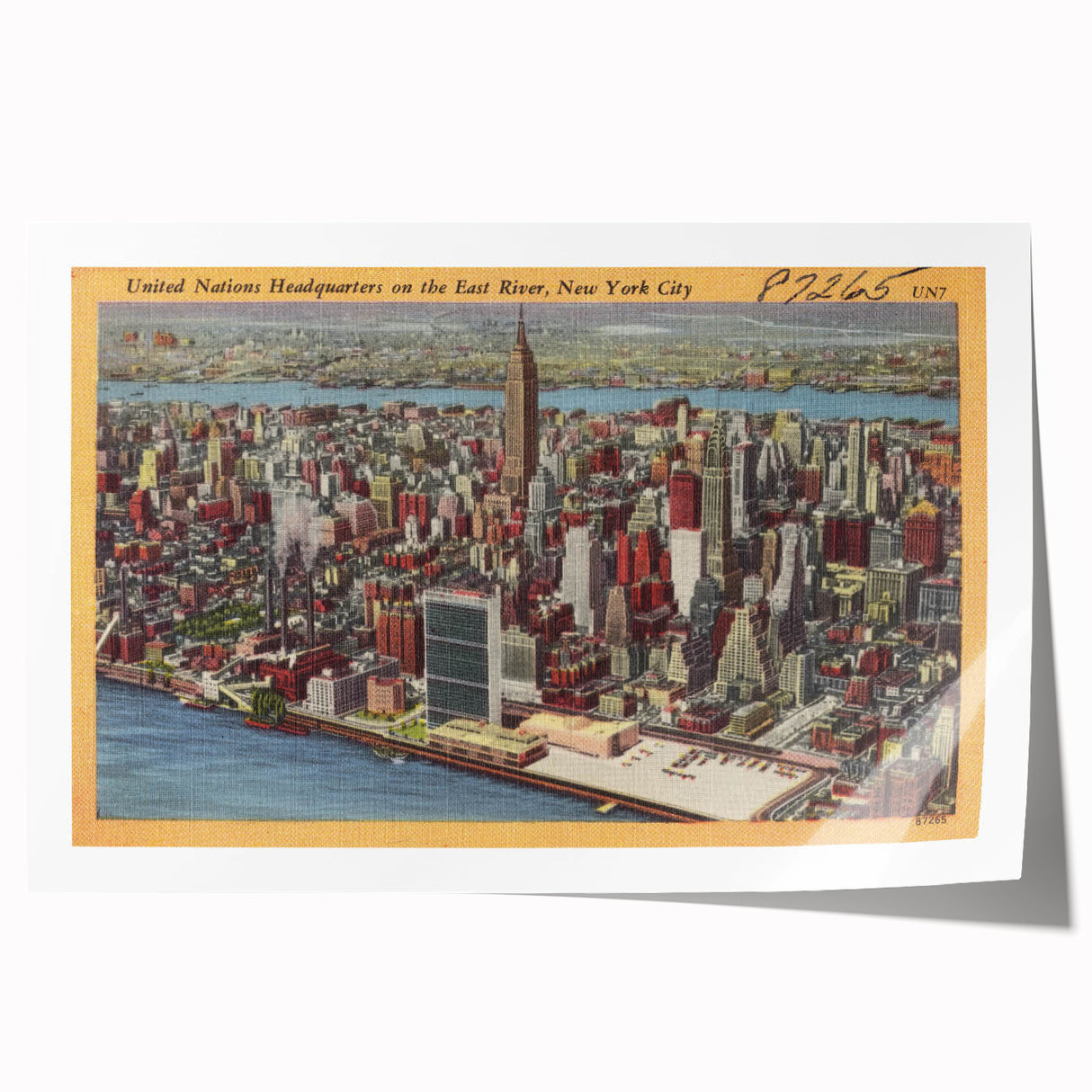 New York City Skyline Poster – Vintage Aerial Travel Art