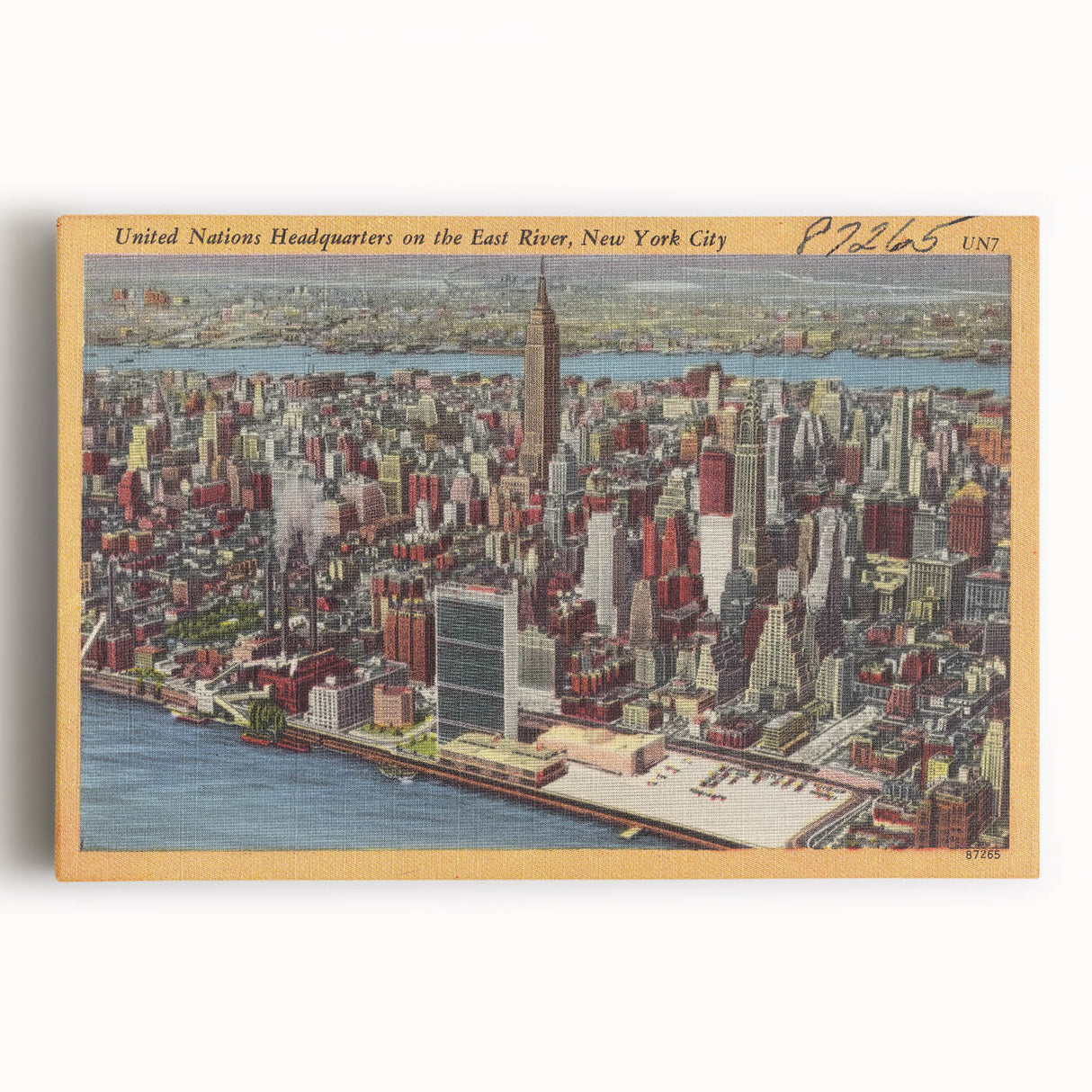 New York City Skyline Poster – Vintage Aerial Travel Art