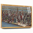 New York City Skyline Poster – Vintage Aerial Travel Art