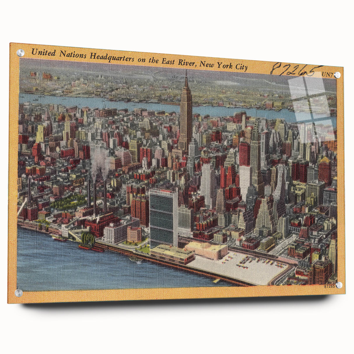New York City Skyline Poster – Vintage Aerial Travel Art