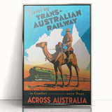 Vintage Trans-Australian Railway Poster – Classic Travel Art Print