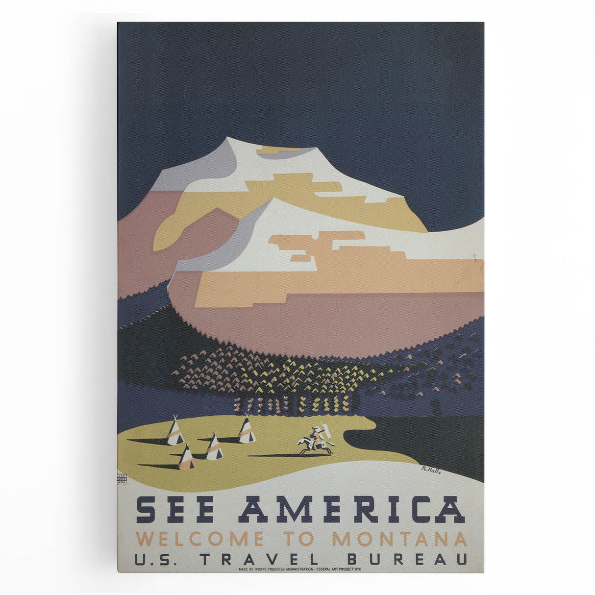 Vintage Montana Travel Poster – Classic Mountain Art Print