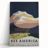 Vintage Montana Travel Poster – Classic Mountain Art Print