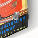 Vintage Trans-Australian Railway Poster – Classic Train Art Print