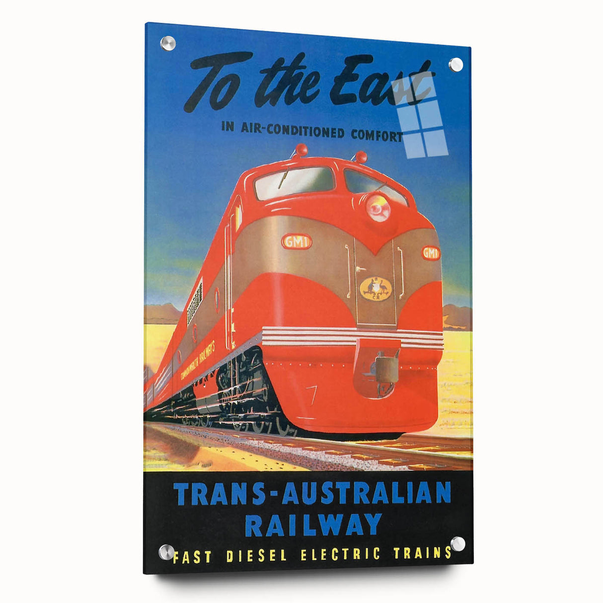 Vintage Trans-Australian Railway Poster – Classic Train Art Print