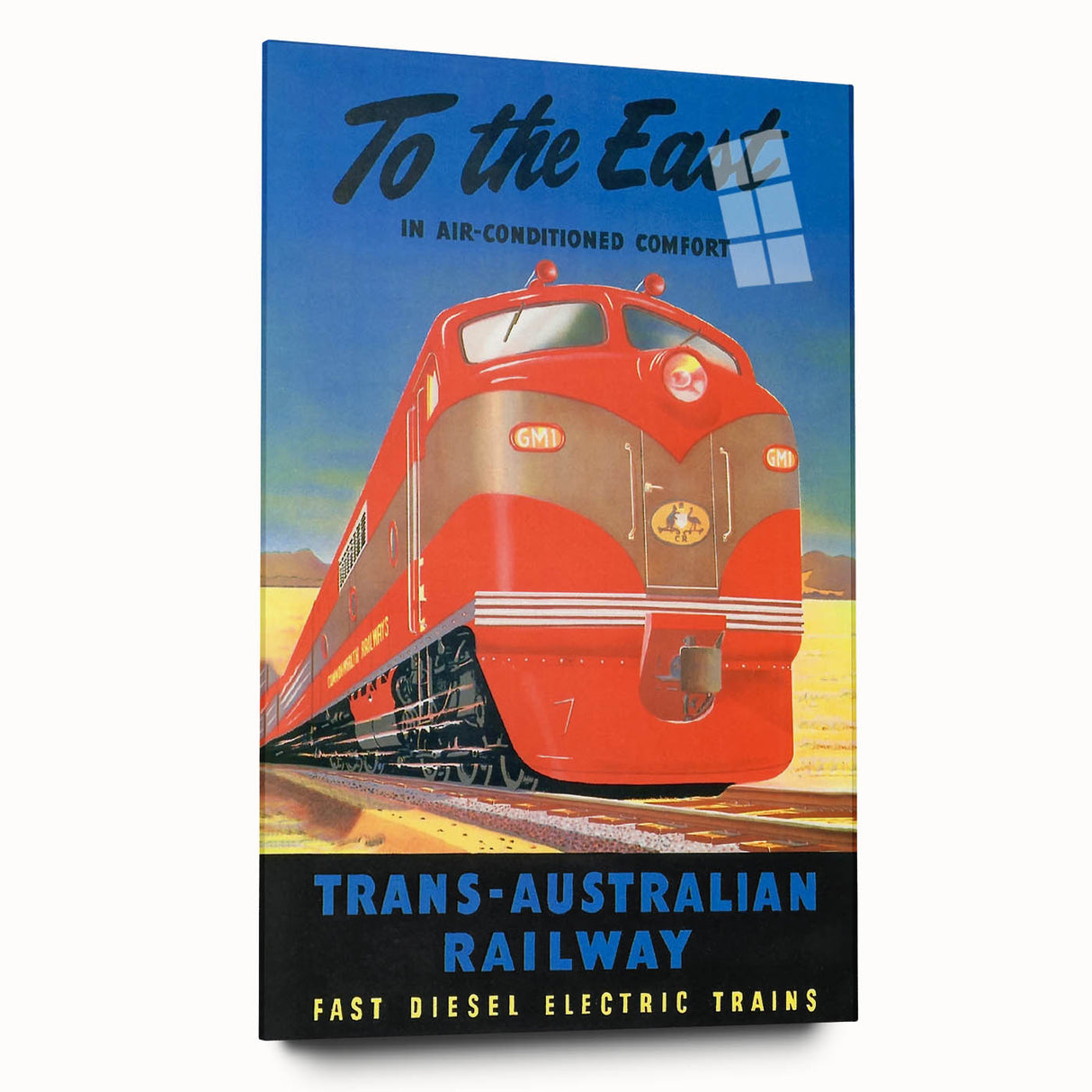 Vintage Trans-Australian Railway Poster – Classic Train Art Print