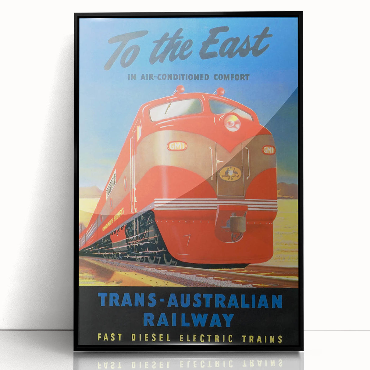 Vintage Trans-Australian Railway Poster – Classic Train Art Print