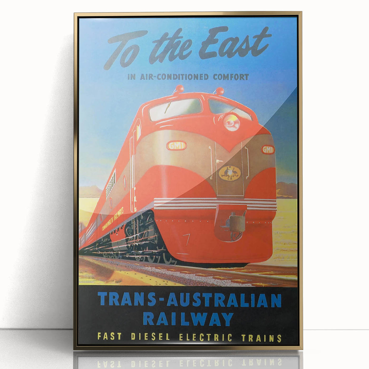 Vintage Trans-Australian Railway Poster – Classic Train Art Print
