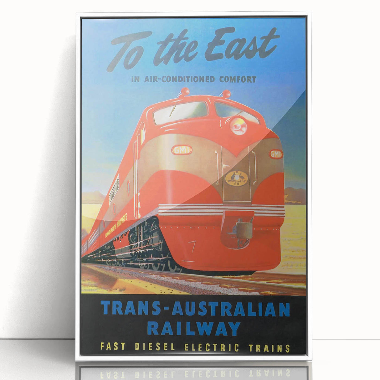 Vintage Trans-Australian Railway Poster – Classic Train Art Print