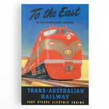 Vintage Trans-Australian Railway Poster – Classic Train Art Print