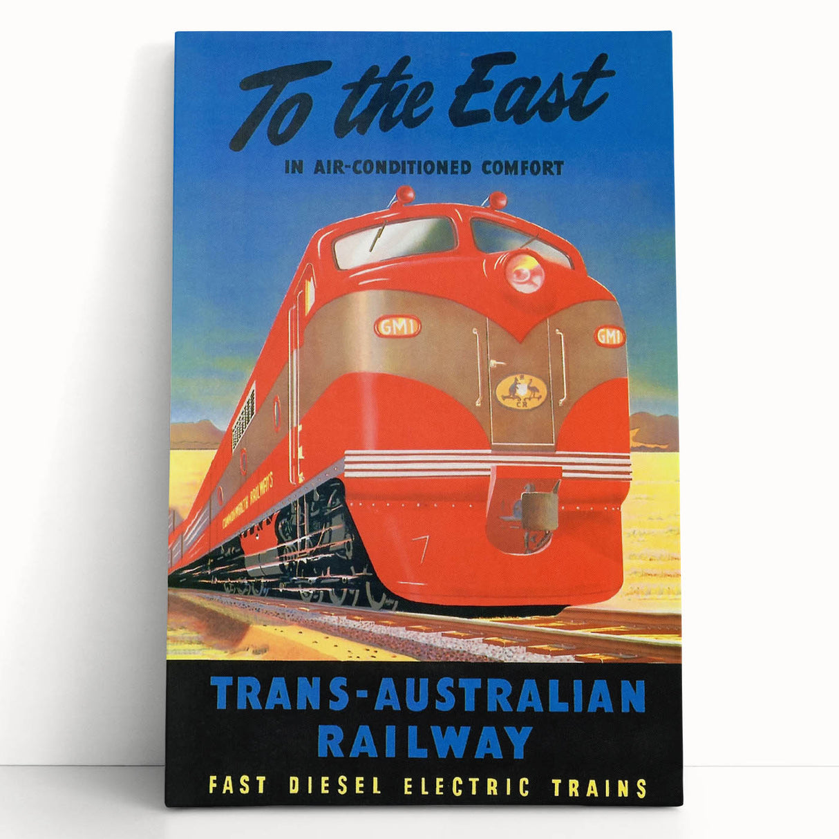 Vintage Trans-Australian Railway Poster – Classic Train Art Print