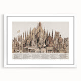 Vintage Architectural Travel Poster – World Landmarks Art Print