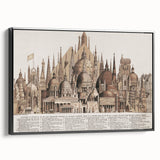 Vintage Architectural Travel Poster – World Landmarks Art Print