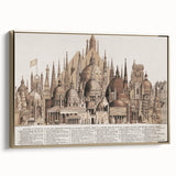 Vintage Architectural Travel Poster – World Landmarks Art Print