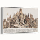 Vintage Architectural Travel Poster – World Landmarks Art Print
