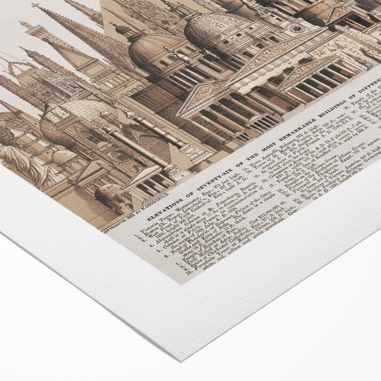 Vintage Architectural Travel Poster – World Landmarks Art Print