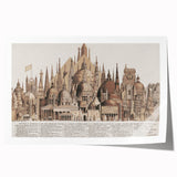 Vintage Architectural Travel Poster – World Landmarks Art Print
