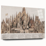 Vintage Architectural Travel Poster – World Landmarks Art Print
