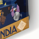 Vintage India Travel Poster – Moonlit Street Scene Art Print