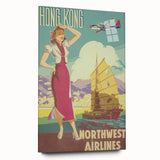 Vintage Hong Kong Travel Poster – Classic Airline Art Print