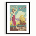 Vintage Hong Kong Travel Poster – Classic Airline Art Print