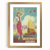 Vintage Hong Kong Travel Poster – Classic Airline Art Print