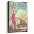 Vintage Hong Kong Travel Poster – Classic Airline Art Print