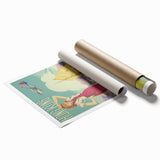 Vintage Hong Kong Travel Poster – Classic Airline Art Print