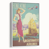 Vintage Hong Kong Travel Poster – Classic Airline Art Print