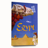Vintage Egypt Travel Poster – Retro Camel and Pyramids Wall Art