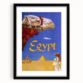 Vintage Egypt Travel Poster – Retro Camel and Pyramids Wall Art