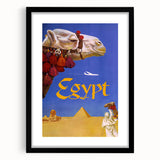 Vintage Egypt Travel Poster – Retro Camel and Pyramids Wall Art
