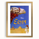 Vintage Egypt Travel Poster – Retro Camel and Pyramids Wall Art