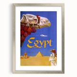 Vintage Egypt Travel Poster – Retro Camel and Pyramids Wall Art