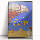 Vintage Egypt Travel Poster – Retro Camel and Pyramids Wall Art
