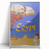 Vintage Egypt Travel Poster – Retro Camel and Pyramids Wall Art
