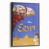 Vintage Egypt Travel Poster – Retro Camel and Pyramids Wall Art